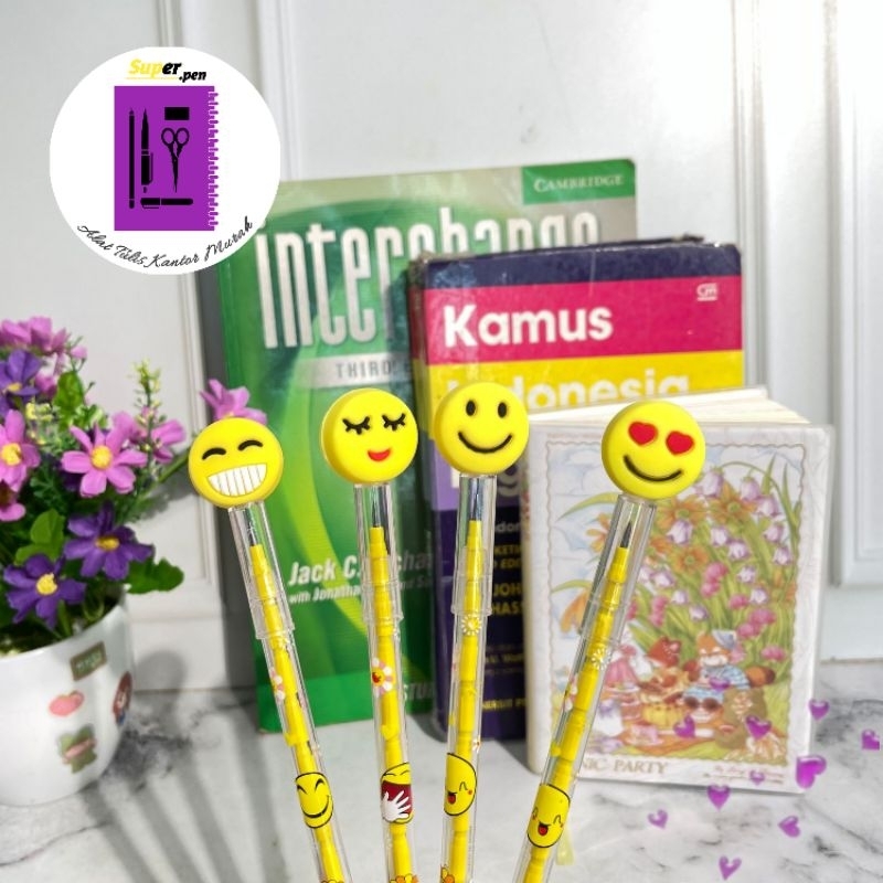 

PENSIL SUSUN EMOT KEYBOARD PENCIL EMOJI LUCU IMUT KADO UNIK SOUVERNIR