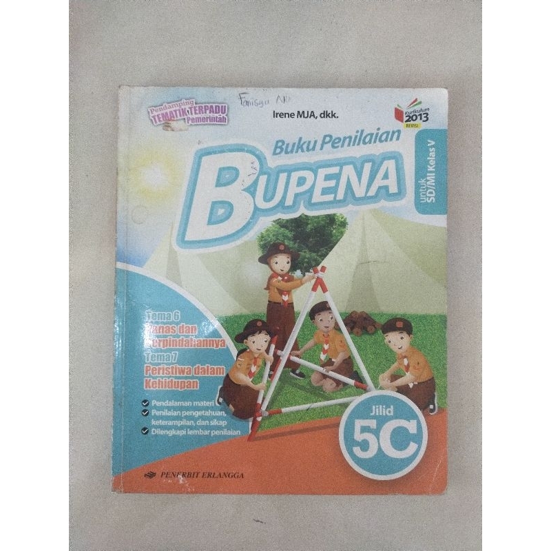 Buku bekas original Bupena untuk.SD/MI kelas 5 jilid 5C revisi by erlangga