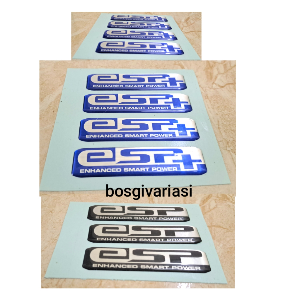 Stiker Emblem Timbul ESP untuk Motor Honda Beat Vario Scoopy PCX - Pilihan Warna Biru dan Hitam