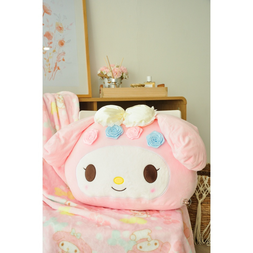 Boneka Bantal Kepala Karakter Sanrio Besar Pompurin Cinnamoroll Kuromi My Melody Bahan Lembut Empuk Bantal Sofa Lucu