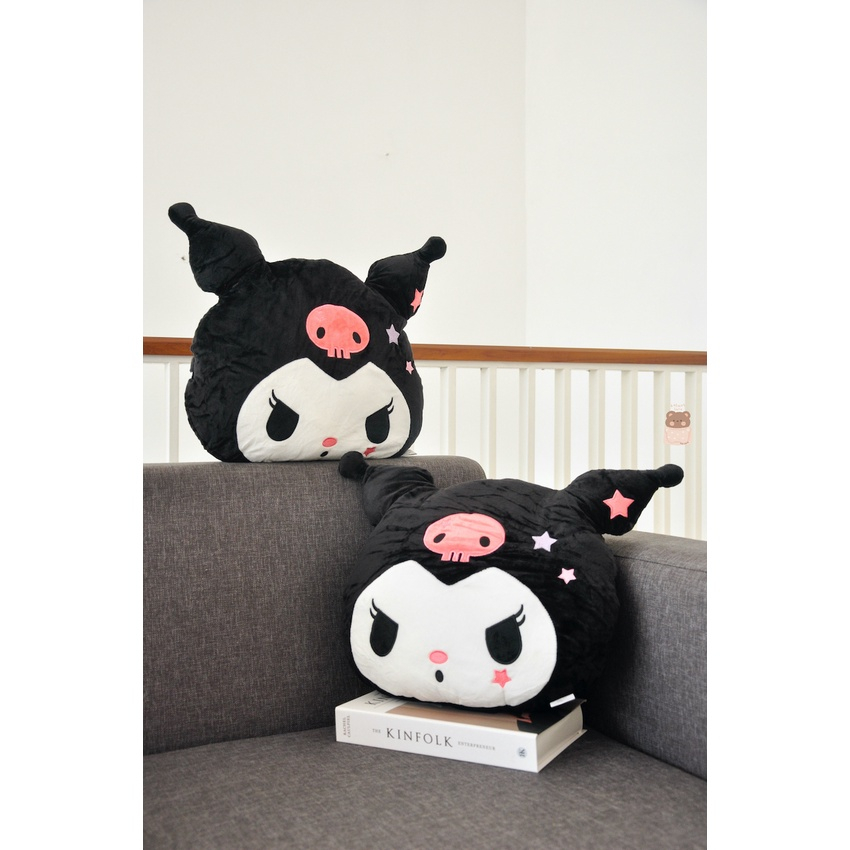 Boneka Bantal Kepala Karakter Sanrio Besar Pompurin Cinnamoroll Kuromi My Melody Bahan Lembut Empuk Bantal Sofa Lucu