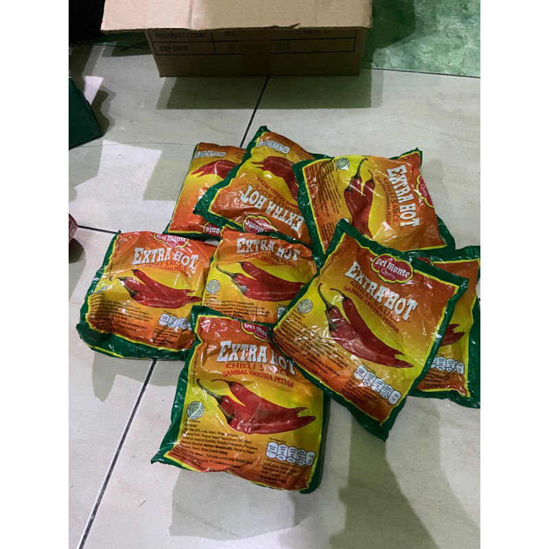 

del monte saset isi 24 extra hot chilli sauce sambal ekstra pedas