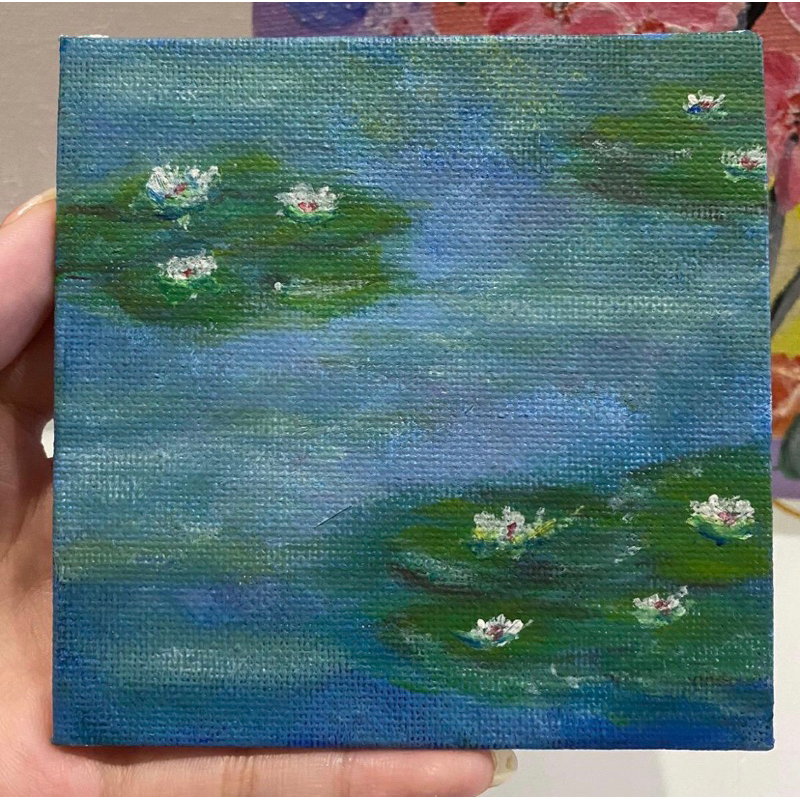 

ACRYLIC WATER LILY HAND PAINTED (BACA DESKRIPSI)