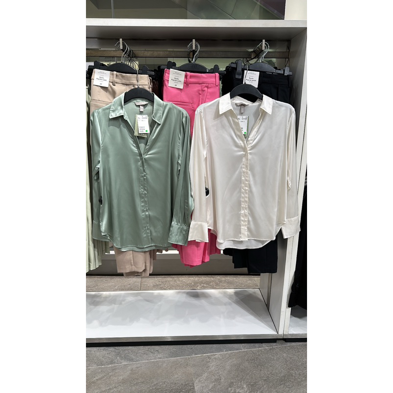 kemeja silk satin h&m original store