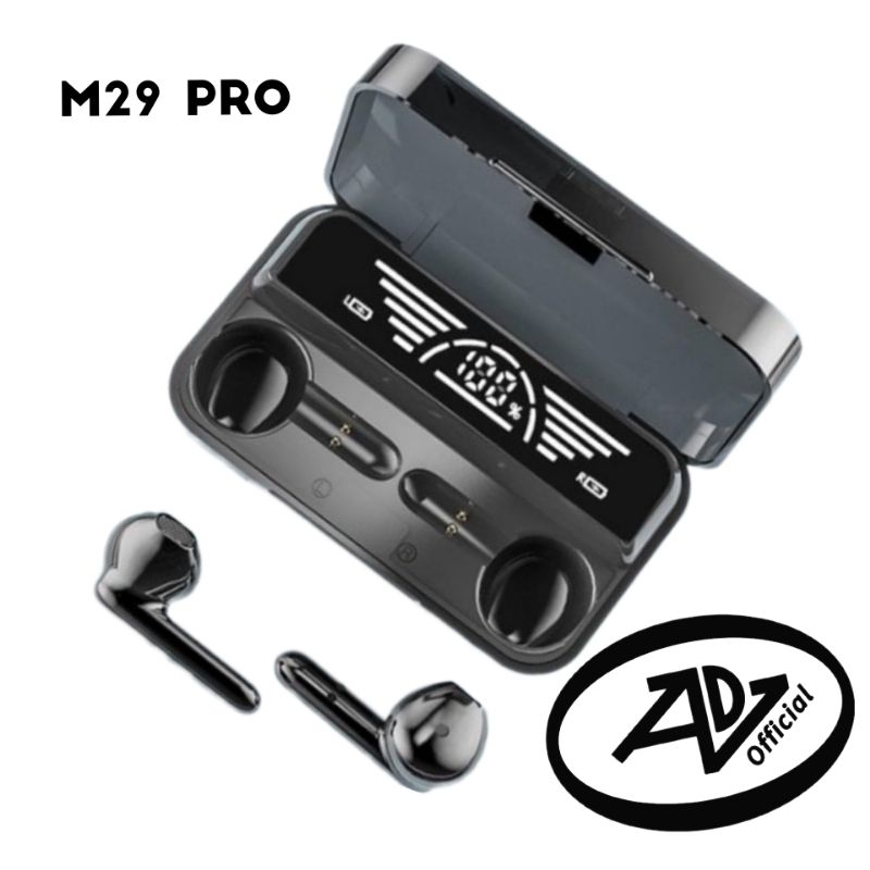 Headset bluetooth TWS M29 Pro bisa buat telepon (warna hitam) M10, M19, M28, M90