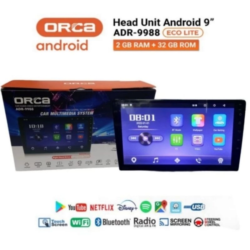 Hu Android Layar 9inch Orca Lite Eco 2/32GB New