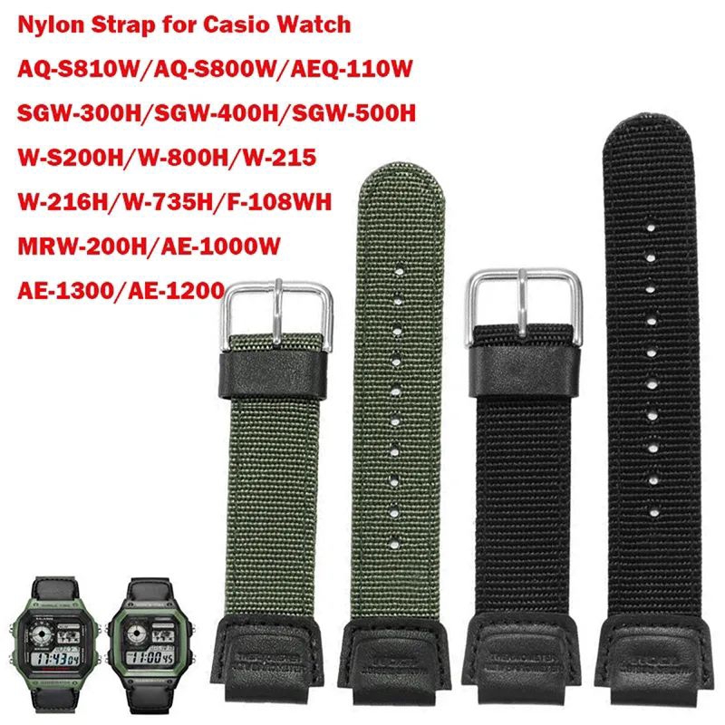 Strap jam tangan Casio kanvas /kain jam tangan Casio kanvas berkualitas tinggi