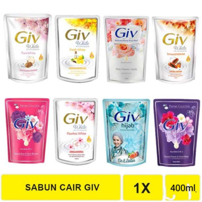 GIV CAIR 400 ML SABUN MANDI REFILL WHITE HIJAB ROSE T&Z FLOWER