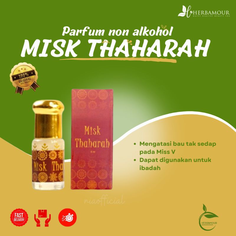 HERBAMOUR  HERBALOV MISK THAHARAH (PARFUM NON ALKOHOL UNISEX) HARUM LEMBUT