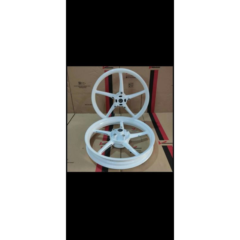 VELG SPRINT V. ROSSI RC SANCA MOTOR JUPITER MX KING 150 WARNA PUTIH RING 17 UKURAN 160/215