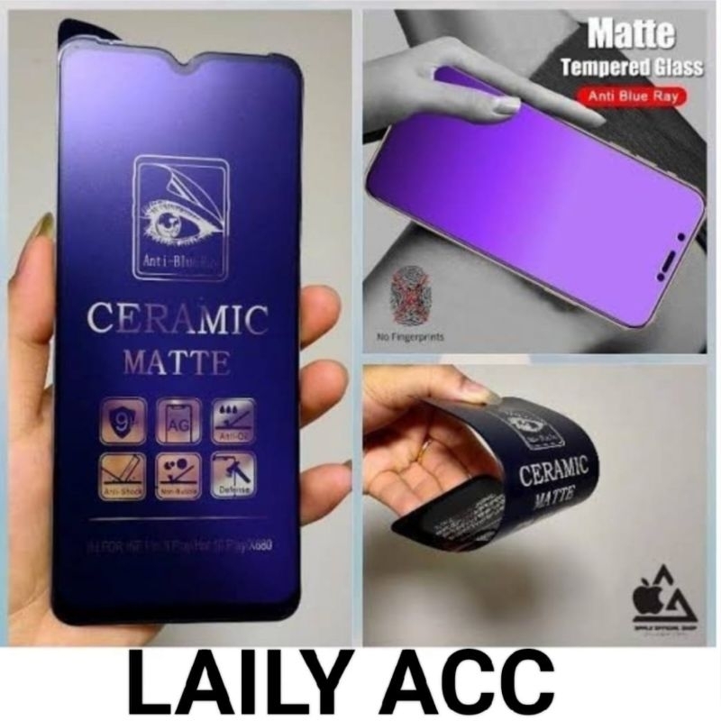 ANTI GORES TG CERAMIC MATTE BLUE VIVO Y20I/Y20S TEMPERED GLASS ANTI BLUELIGHT/RADIASI