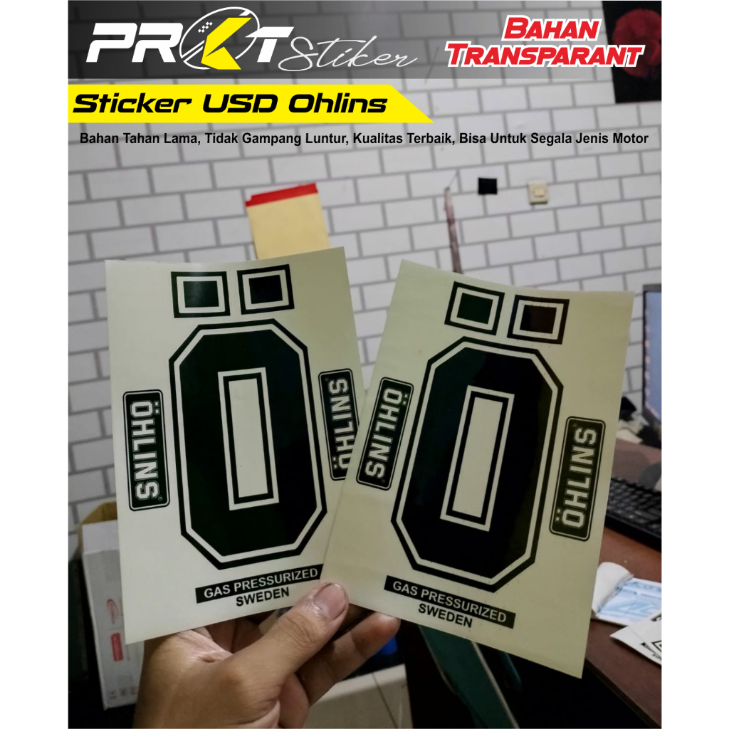 Sticker USD Ohlins Transparant (Bisa Untuk CRF Klx BF DT Expedition Realjump MGV kx Yz Ktm kxf)
