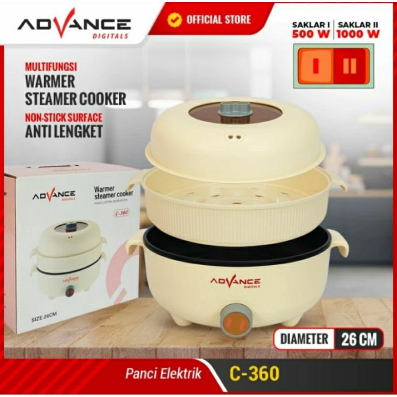 Panci Listrik Multifungsi Advance C-360 panci kukusan steamer jumbo
