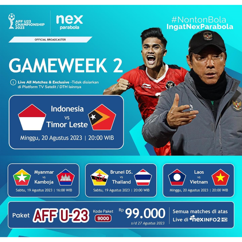 Receiver Dekoder Nex Parabola U23 Paket Timnas Indonesia AFF U-23 Murah