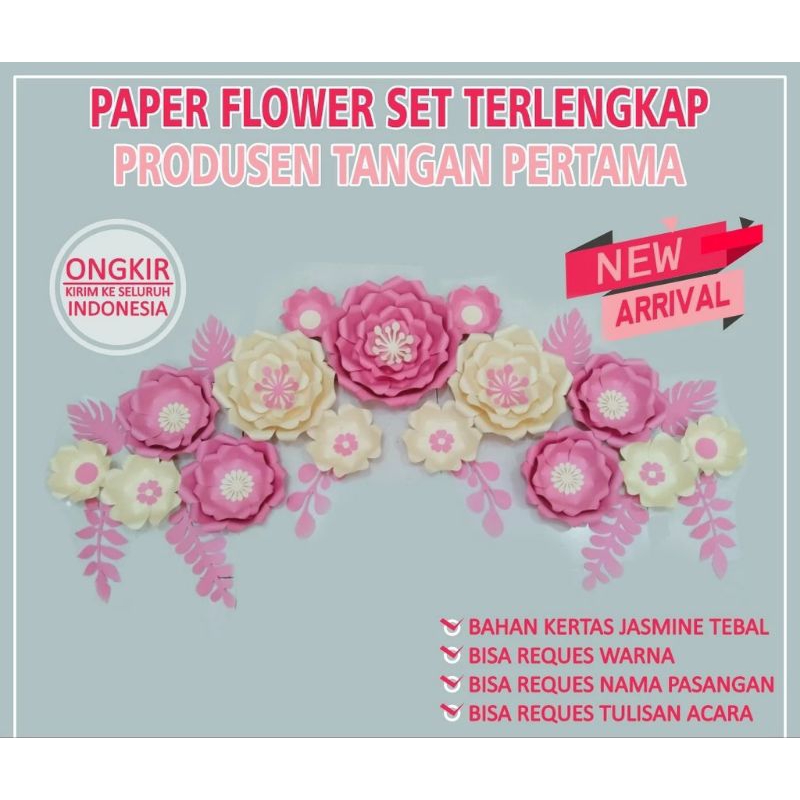 

PAPERFLOWER/BECKDROP/BUNGA KERTAS/Hiasan Tunangan