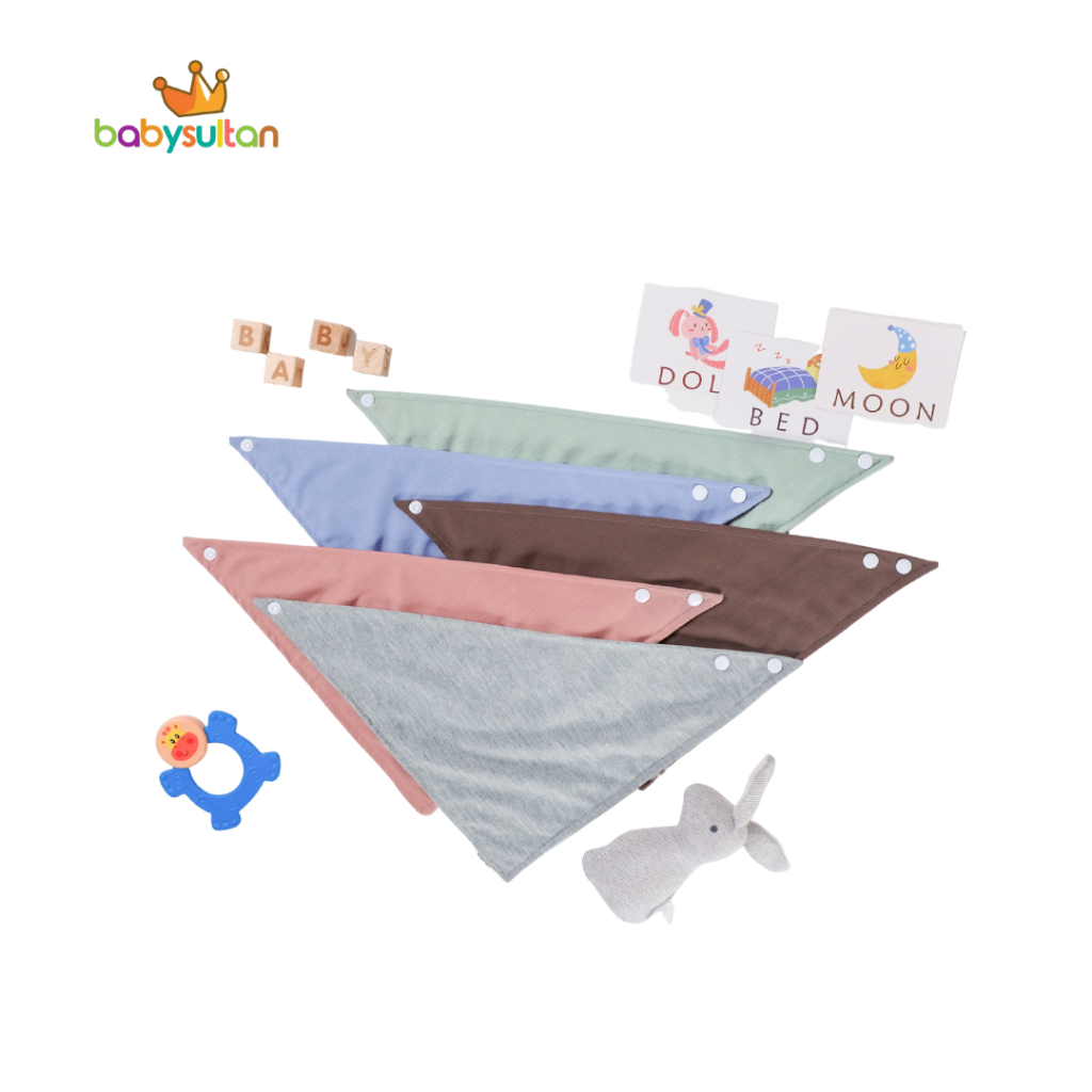 BABYSULTAN Baby Bib Slabber Segitiga Double Layer Celemek Makan Bayi