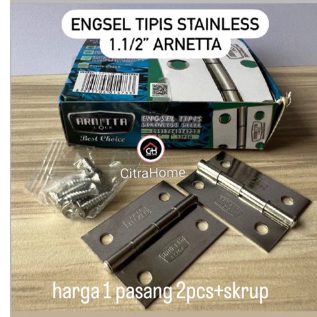 Engsel Tipis Stainless 1,5” Arnetta (1pasang)