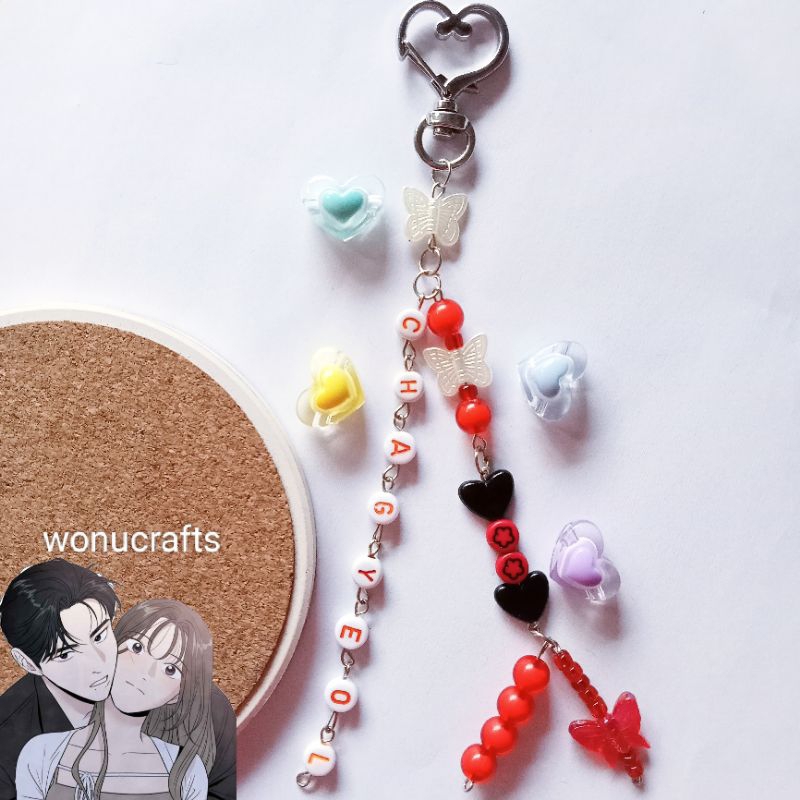 my reason to die chagyeol webtoon beads handmade keychain