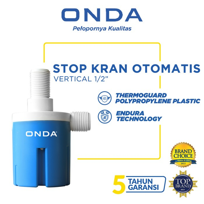 Stop Kran Otomatis Vertical 1/2 Inch Pelampung Otomatis 1/2" Onda