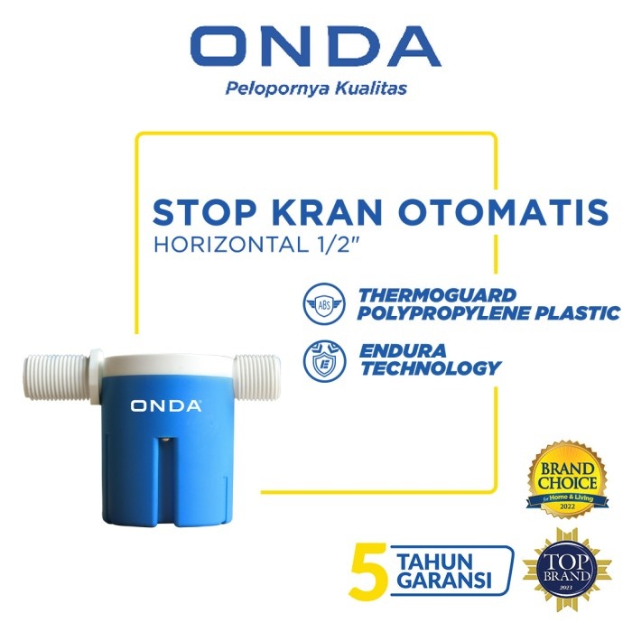 Stop Kran Otomatis Horizontal 1/2 Inch Pelampung Otomatis 1/2" Onda