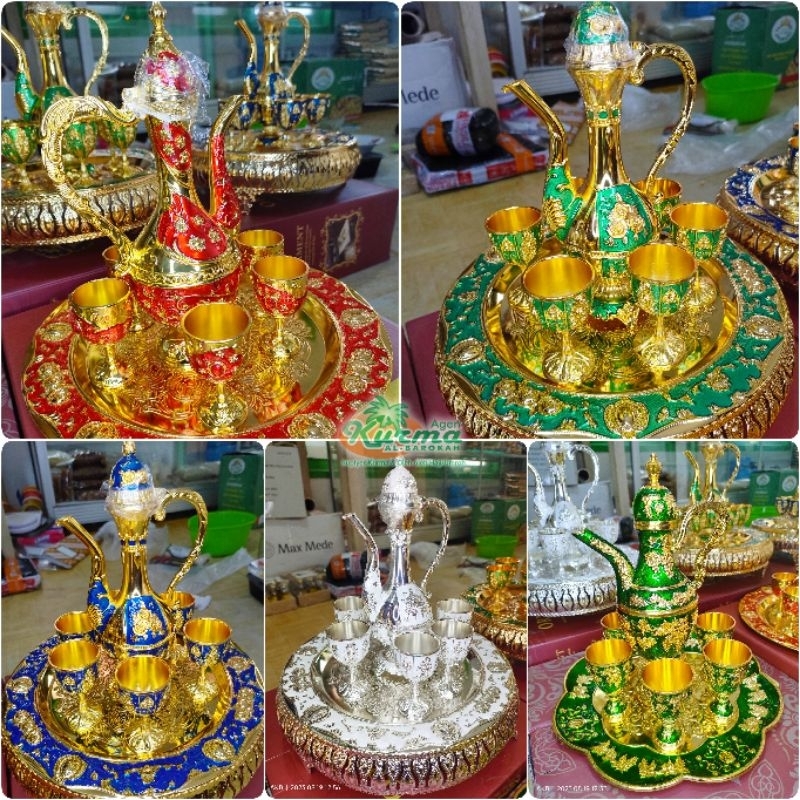 TEKO EMAS AIR ZAMZAM / TEKO ARAB ALADIN 7 SET GOLD warna emas