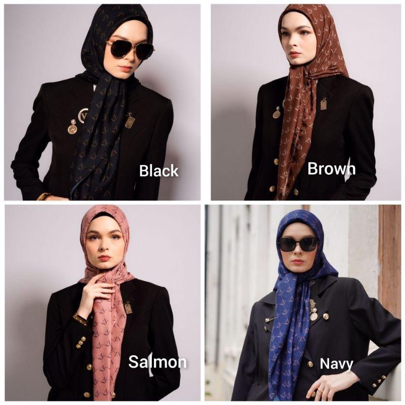 VIVI ZUBEDI Monogram Scarf Black Ombre
