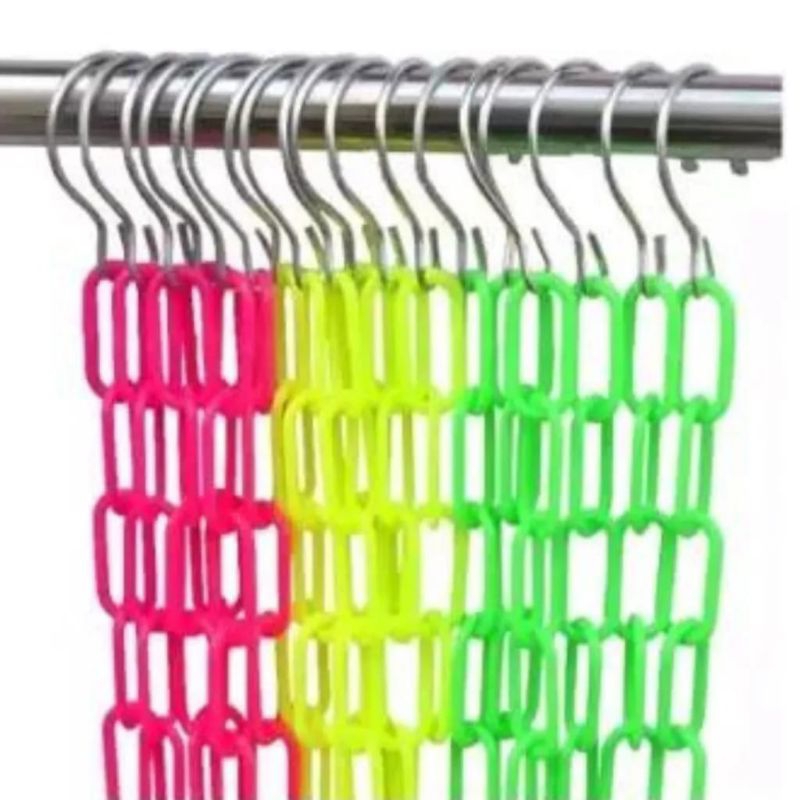 Rantai Plastik Gantungan Baju Hanger Rantai Plastik Gantungan Hanger Display Rantai Ada Kait Warna