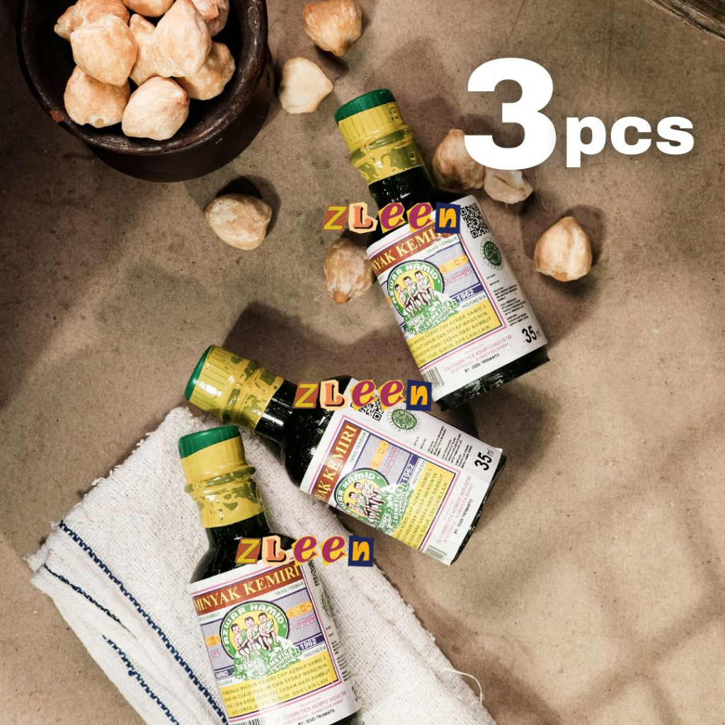 [3 Pcs] Minyak Kemiri Cap 3 Anak CKI Asli Minyak Rambut Cap Tiga Anak Original 65 ml