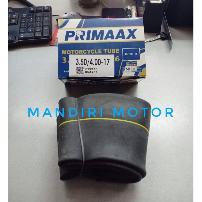 Ban Dalam Primaax Ukuran 350/400 17 120/80 17 110/80 17 Bahan Karet Tebal