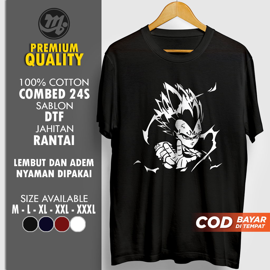 Kaos Dragon Ball Anime Pria Cowok Oblong Distro Dewasa Premium Branded Vegeta Final Impact Jumbo Ker