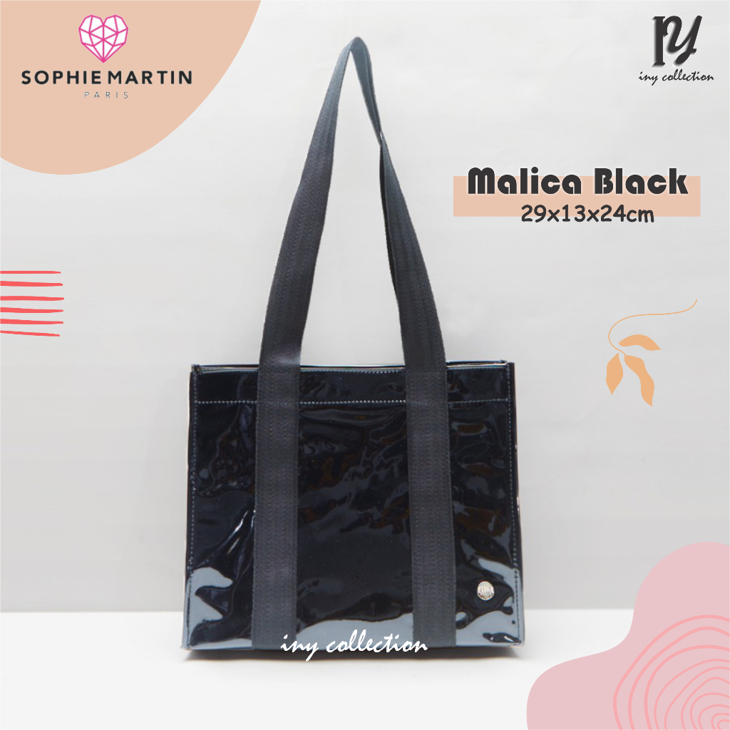 Malica Black Tote Bag by Sophie Martin Paris Tas Bahu Wanita Hitam