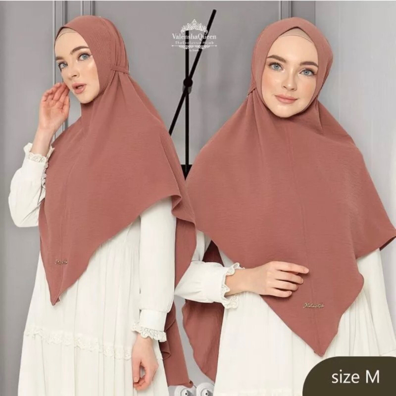 Ayraa Hijab❣️ Jilbab Instan Khimar Clara M Crinkle Airflow Original Valensha Queen