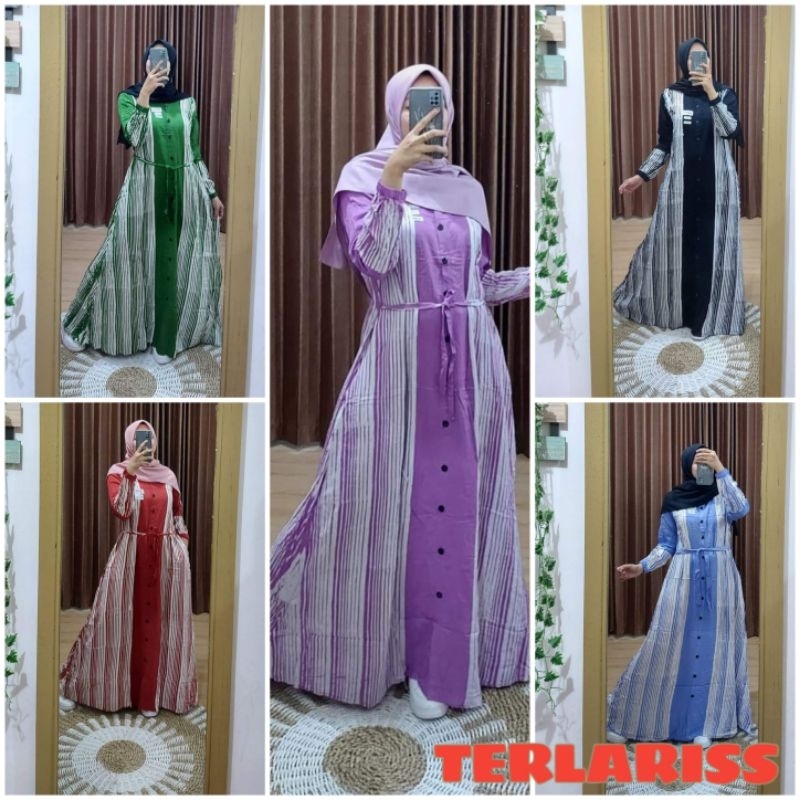 ( SPESIAL PROMO LIVE  2 ) GAMIS TWILL ORI ELZEIMA, TERLARIS DAN TERMURAH ||  KODE GARIS WARNA