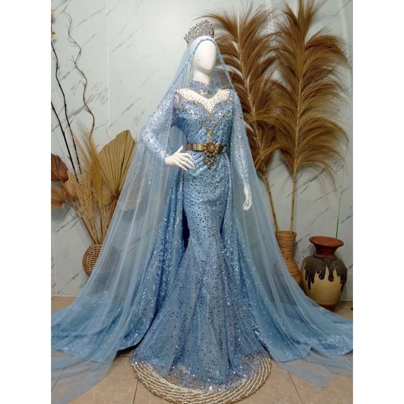 gaun baby blue /frozen/blue ice (Po)