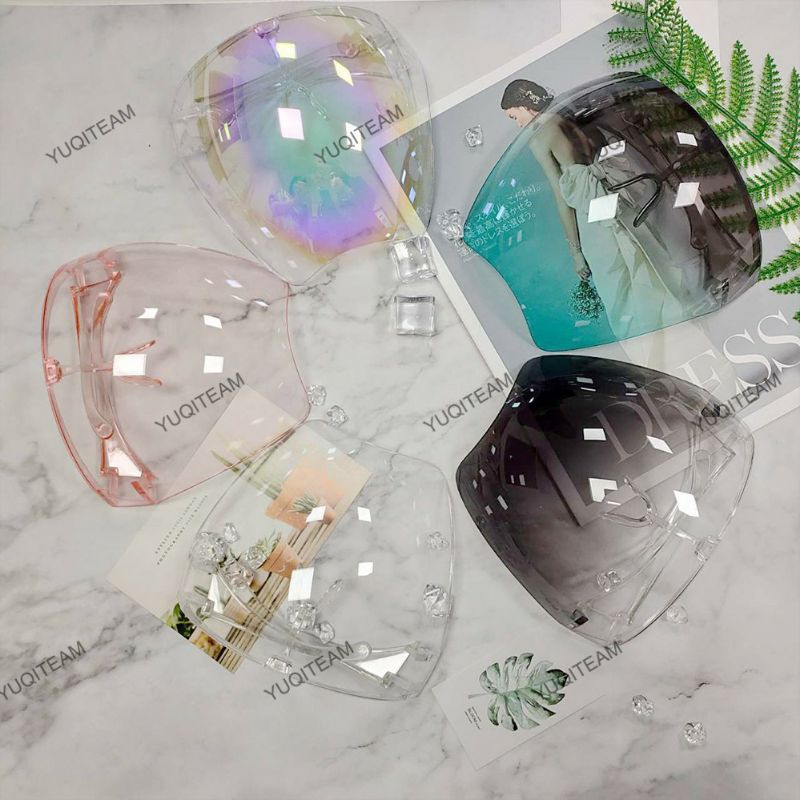 FACE SHIELD TOPENG PELINDUNG WAJAH ANTI AIR DEBU ASAP DROPLET MODEL KACAMATA BAHAN AKRILIK WARNA GRA