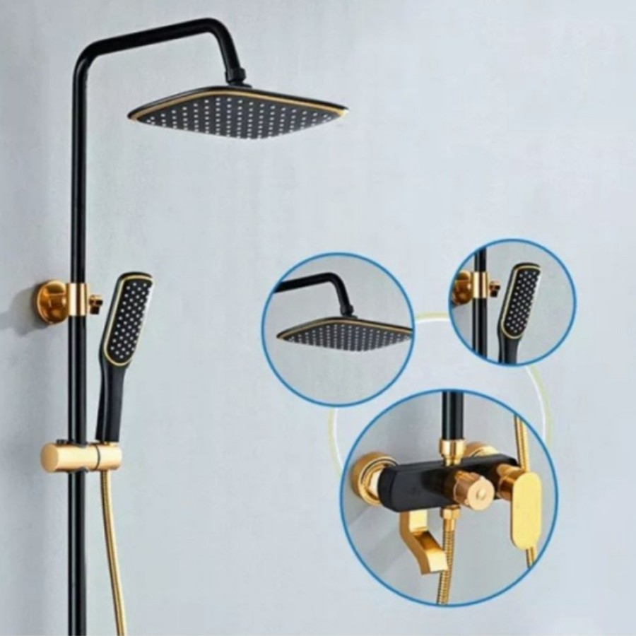 Shower Coloumn Black Gold Shower Set 3in1 Black Gold - Premium Apollo