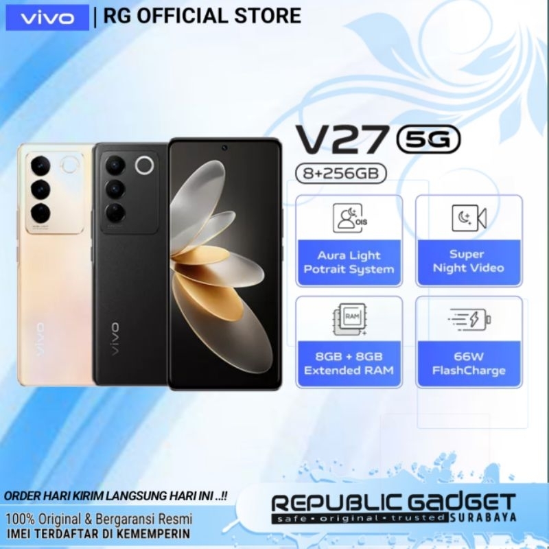 Vivo V27 5G Ram8/256Gb 100% Original New Segel &amp;  Bergaransi resmi 1tahun