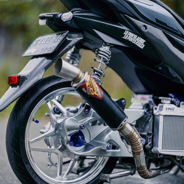 FULLSYSTEM KNALPOT TEKAMOTO SLINCER COATING AEROX NMAX VARIO DLL