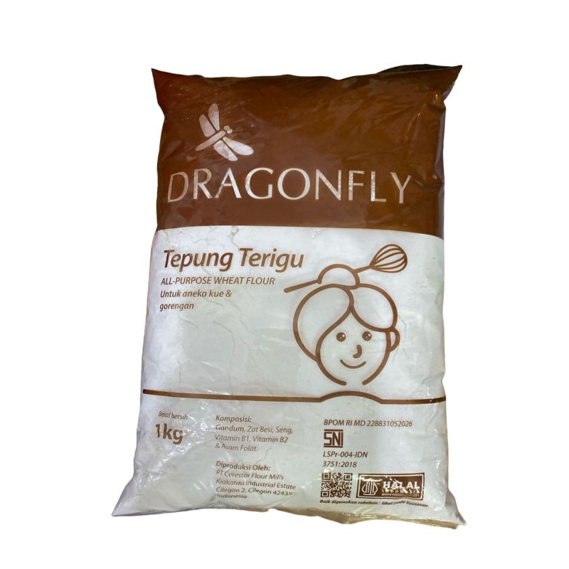 

Dragonfly Tepung Terigu 1kg All Purpose Wheat Flour 1kg