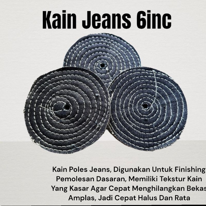 KAIN POLES JEANS 6inc - KAIN POLES DASAR JEANS