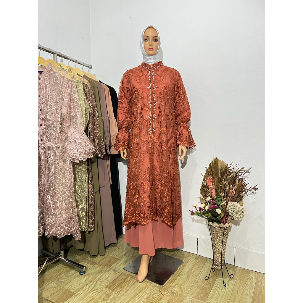 Gamis Pesta /Gamis Kondangan / Gamis Set Outer Diara TS