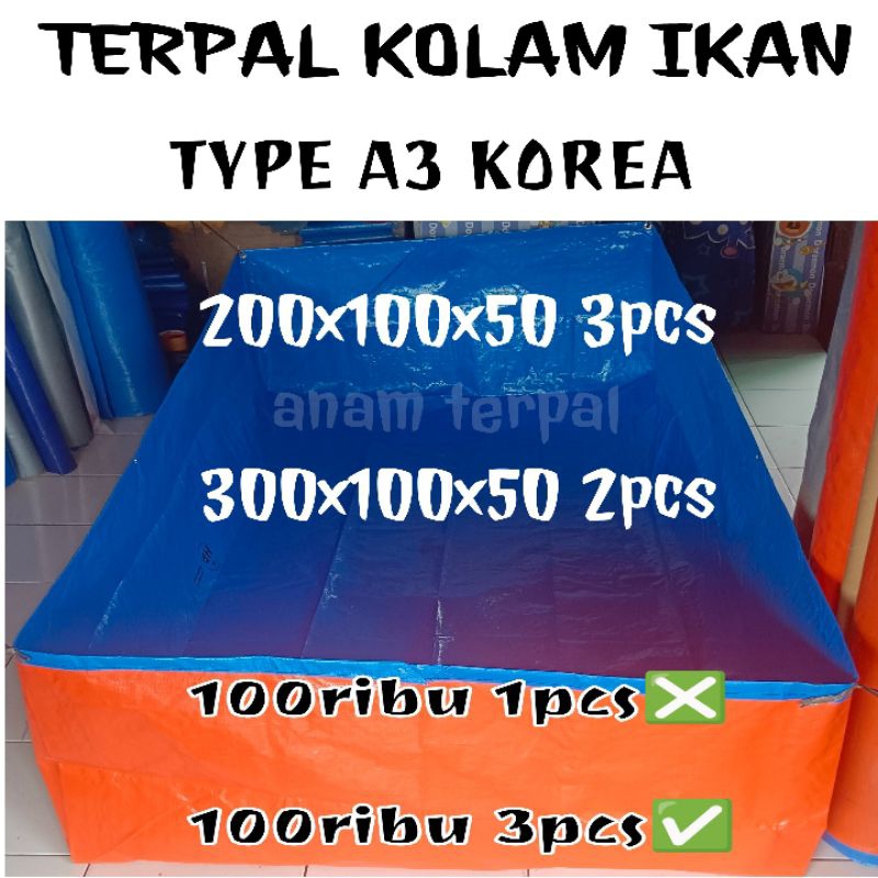 RAMADANSALE (COD) TERPAL KOLAM IKAN 200X100X50 3PCS 100RIBU TERKINI