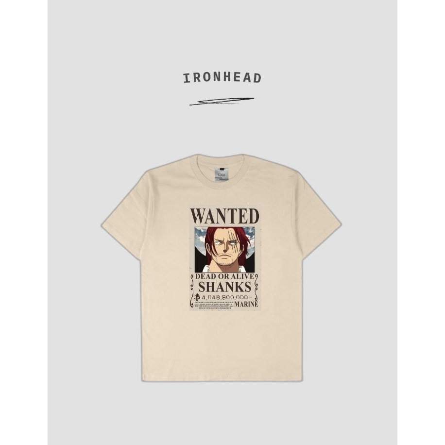 T-shirt One Piece Poster WANTED SHANKS/Kaos Anime One Piece