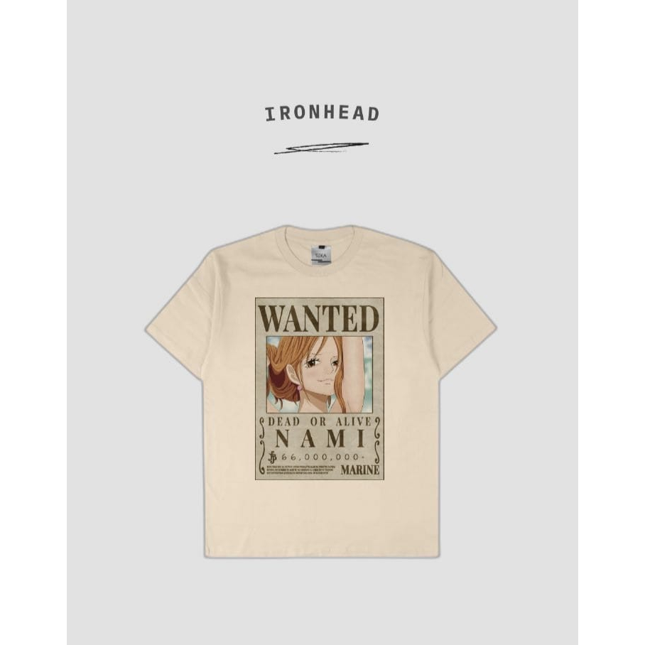T-shirt One Piece Poster WANTED NAMI / Kaos Anime One Piece
