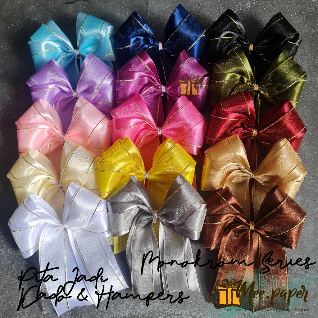 

Pita Jadi, Pita Hampers, Pita Souvenir, Pita Kado, Pita Satin & Organdi - Monokrom