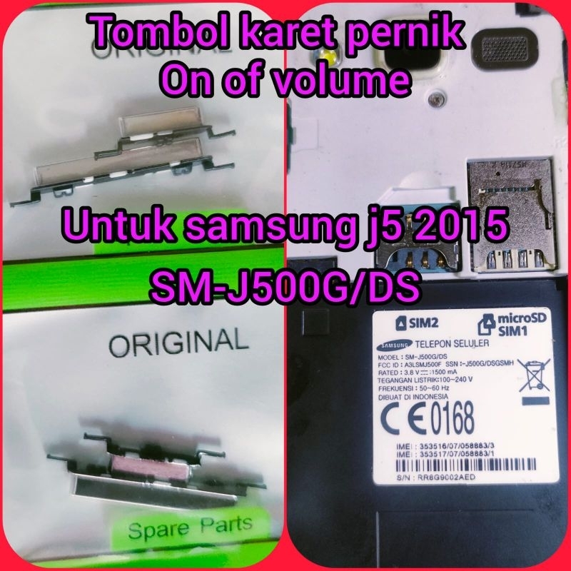 karet tombol pernik on of volume samsung j5 2015 SM-J500G/DS