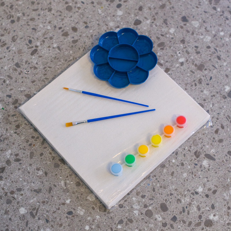 

[maru house] Set Melukis Painting Kit Kanvas 25x25 Cat Akrilik Kuas Palet by Maru House