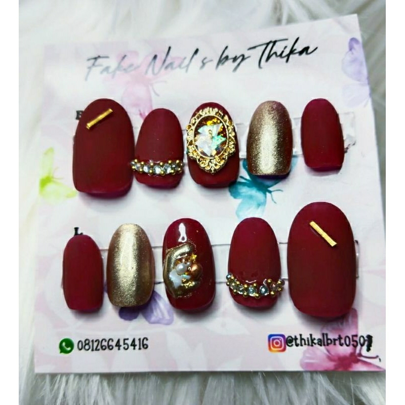 kuku palsu wedding / kuku palsu maroon /kukupalsu matte