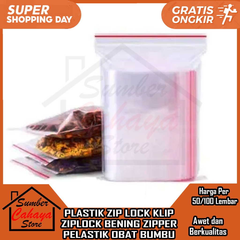 PLASTIK ZIP LOCK KLIP 30X40 ZIPLOCK CLIP BENING ZIPPER CTIK PELASTIK OBAT BUMBU CETIK STORAGE BAG PO