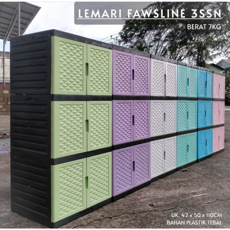 LEMARI PAKAIAN FAWSLINE 3 SUSUN | LEMARI FAWSLINE 3 SUSUN